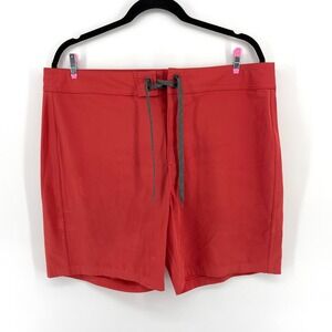Prana‎ Mens Red Swim Trunks Size 34 Drawstring Board Shorts